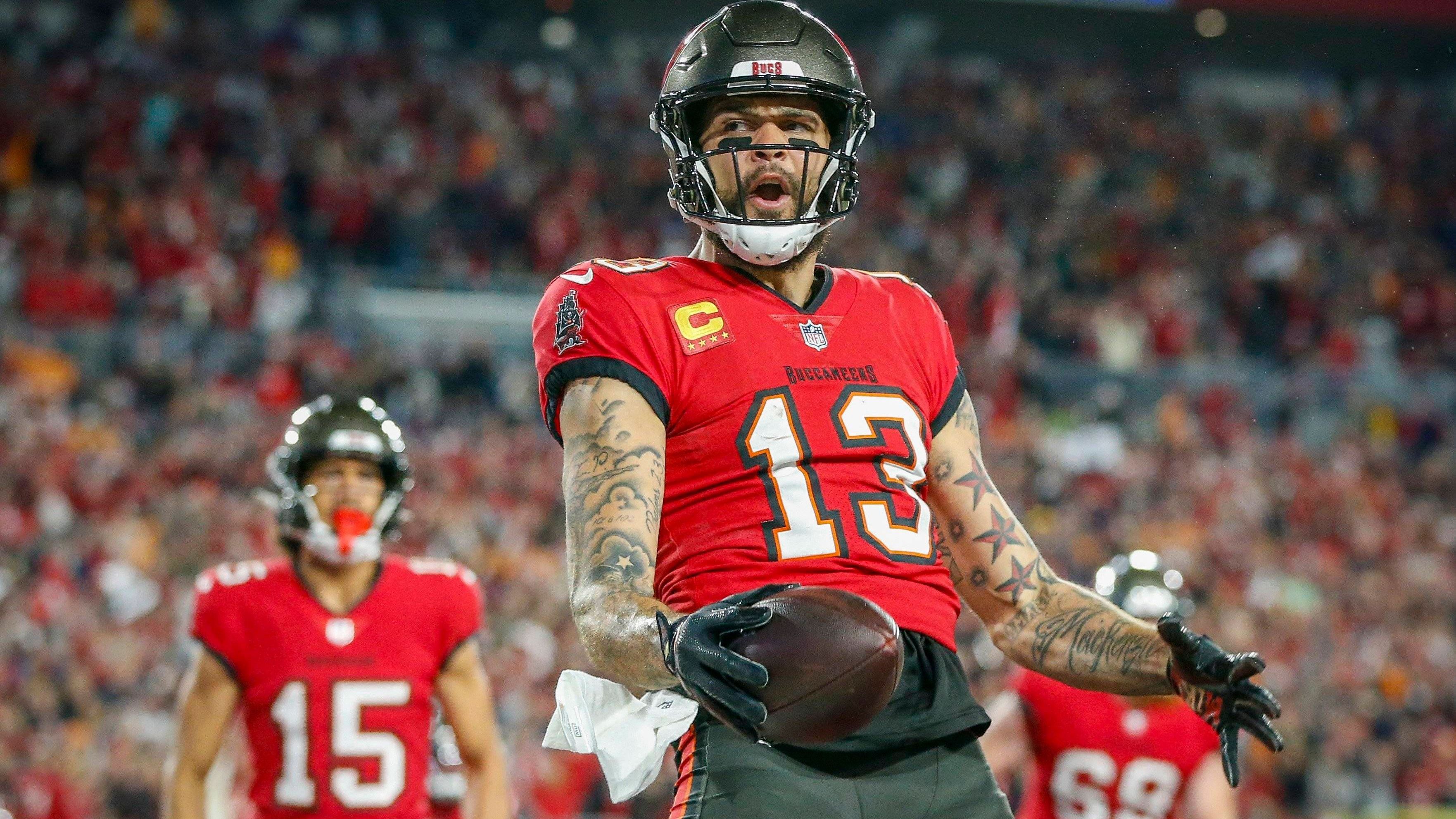 <strong>Tampa Bay Buccaneers: Mike Evans</strong><br>Position: Wide Receiver<br>Gehalt 2025: 25,4 Millionen US-Dollar<br>Vertragsende: 2026