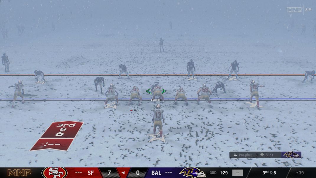 Bei heftigem Schneefall stellt Madden NFL eine ganz neue Herausforderung dar