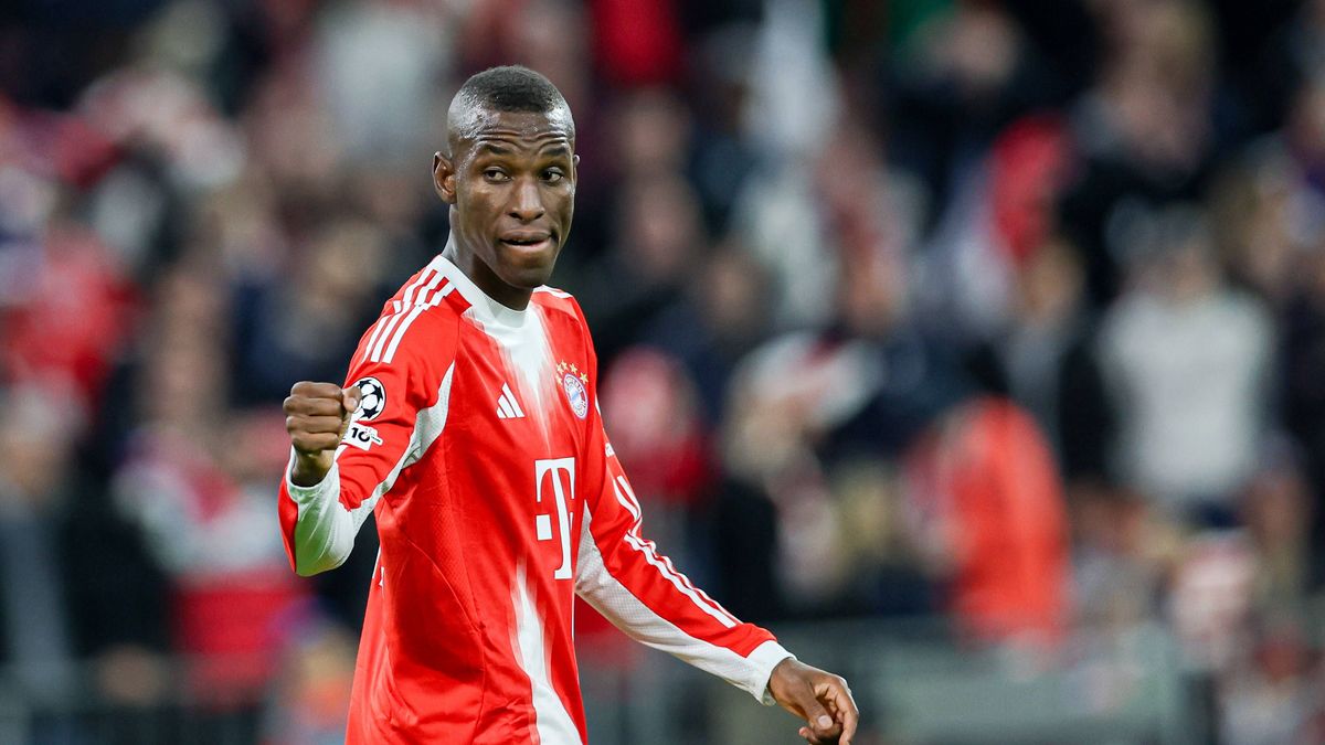 Bayern Munich vs Club Brugge (UEFA Champions League 2025 2026 Nicolas Jackson of Bayern Munich celebrates after scoring a goal during the UEFA Champions League 2025 2026 match between Bayern Munich...