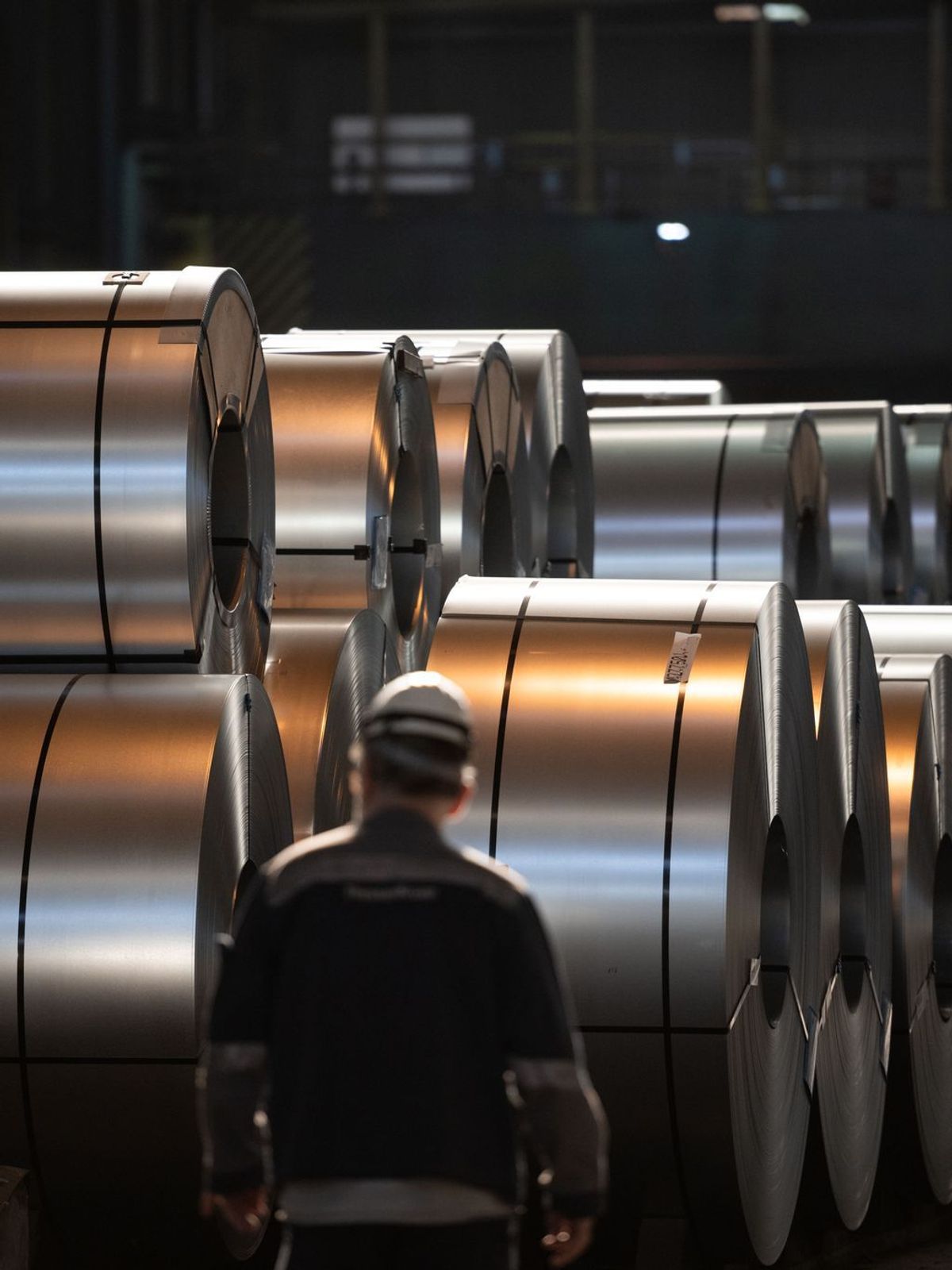 Stahlblech-Rollen bei Thyssenkrupp.