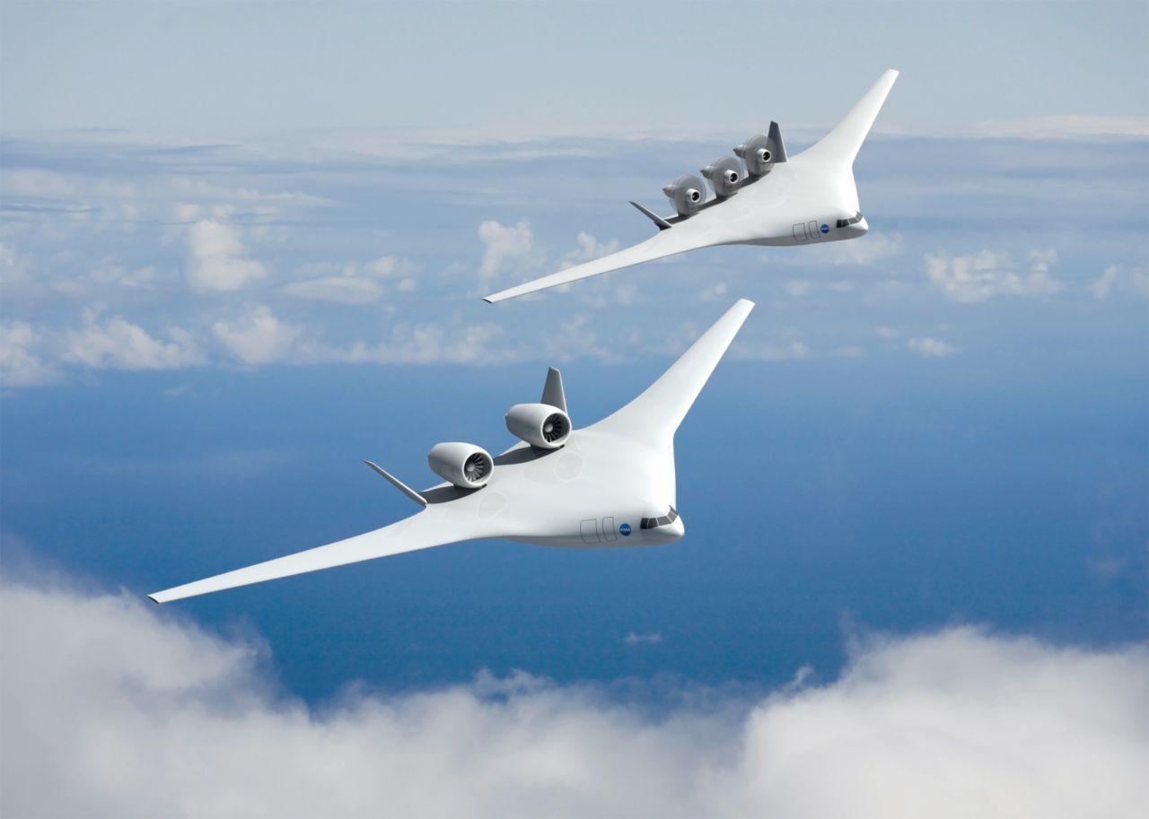 So stellt sich Boeing das Flugzeug der Zukunft vor: ohne Fenster und dank der besonderen Form besonders energiesparend.