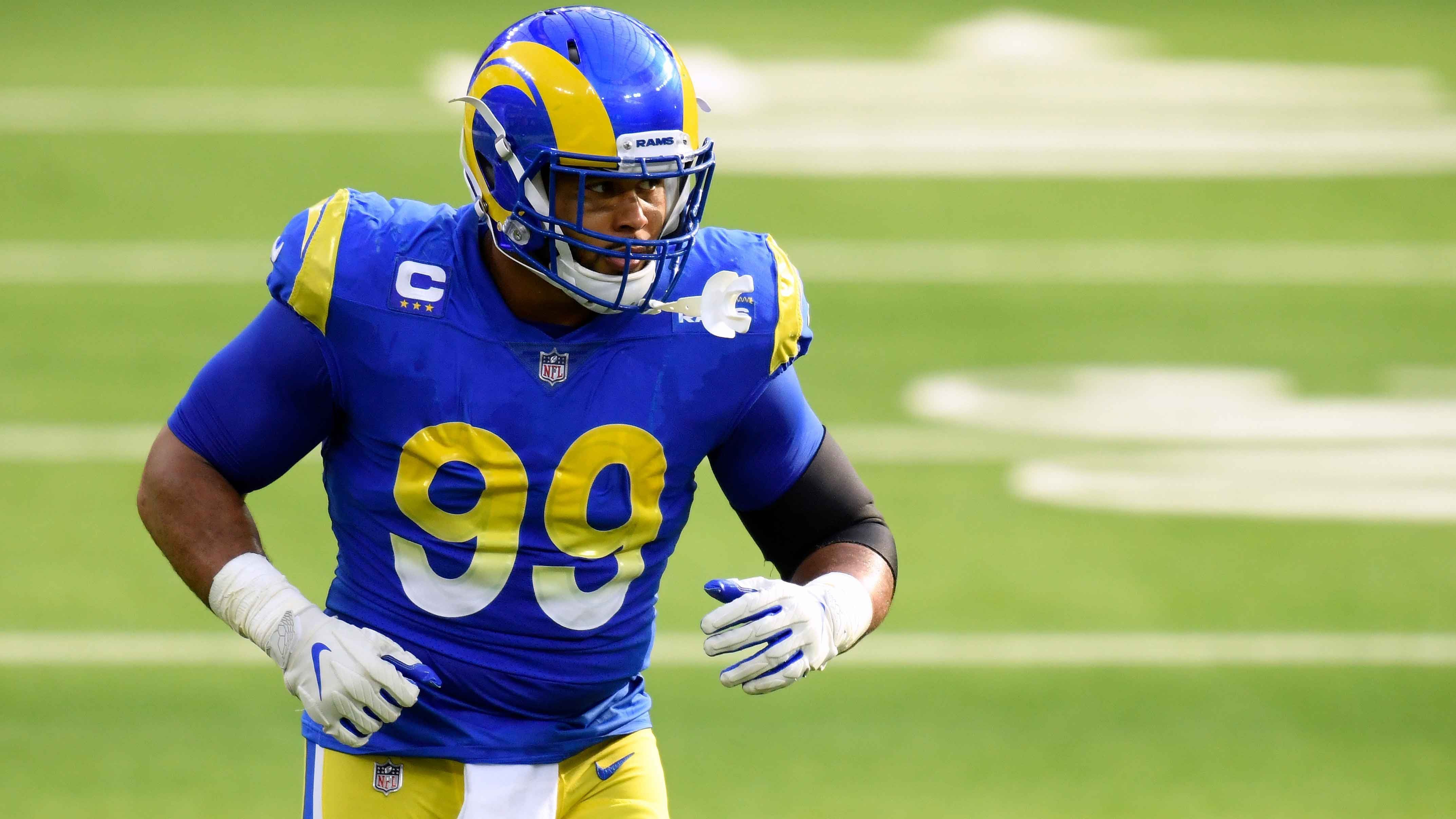 <strong>Los Angeles Rams</strong><br>
                • Franchise-Rekord (all-time): Aaron Donald (2014-2023): 111<br>• Franchise-Rekord (eine Saison): Aaron Donald (2018): 20,5