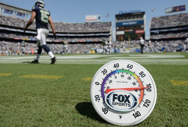 
                <strong>San Diego Chargers - Seattle Seahawks</strong><br>
                Heiß her geht es in San Diego, wo die Chargers den Titelverteidiger Seattle Seahawks empfangen. 100 Grad Fahrenheit (= 38 Grad Celsius) zeigt das Thermometer.
              