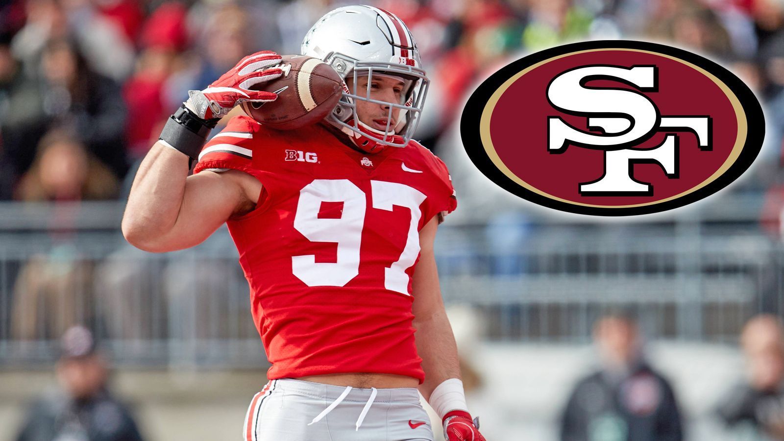 
                <strong>Platz 2: Nick Bosa - San Francisco 49ers</strong><br>
                Position: Defensive EndCollege: Ohio State
              