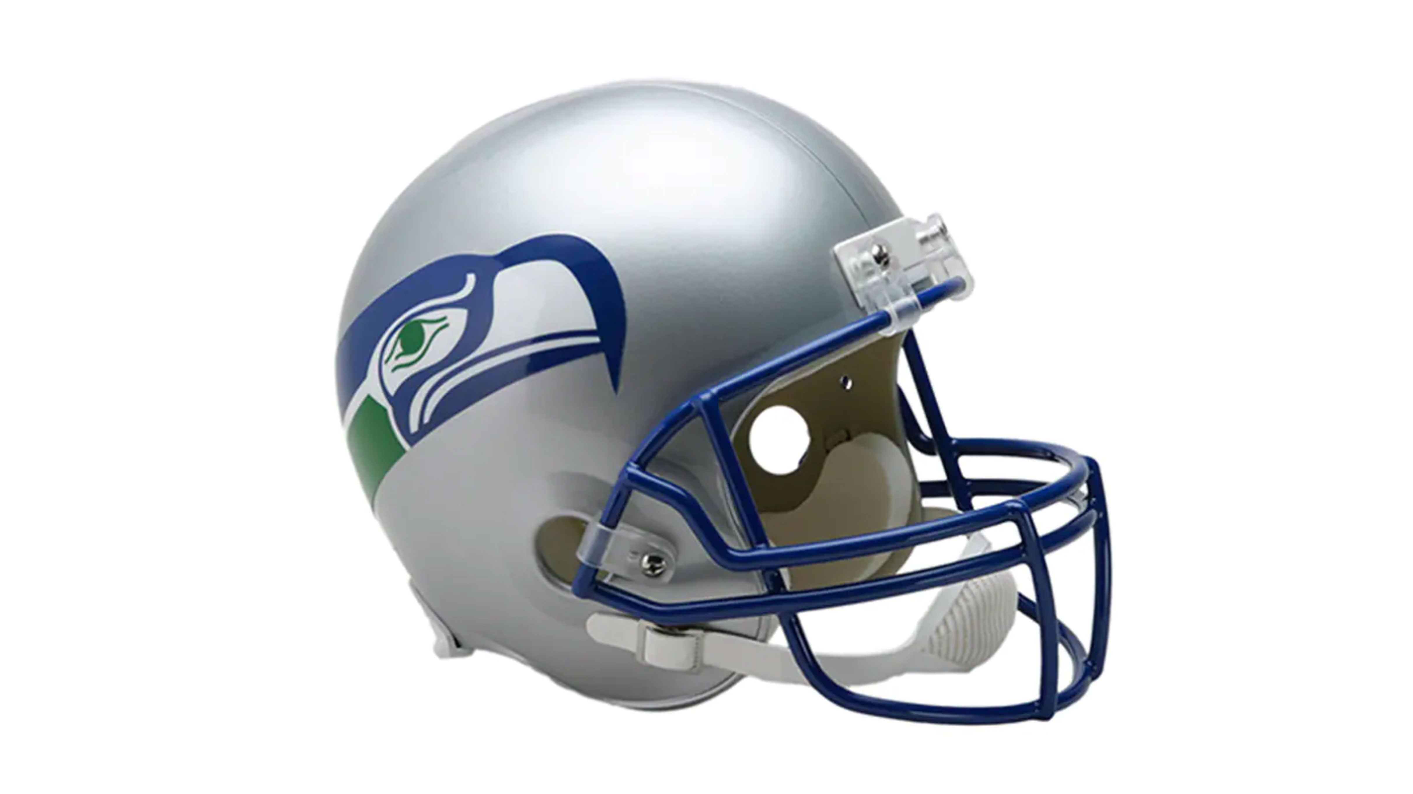 
                <strong>Seattle Seahawks</strong><br>
                Die Seahawks sind lange nicht mehr mit silberner Kopfbedeckung aufgelaufen. Der Retro-Helm aus der Zeit zwischen 1983 und 2001 lässt mit dem grün-blauen Logo an der Seite und der dunkelblauen Facemask keine Wünsche offen.
              