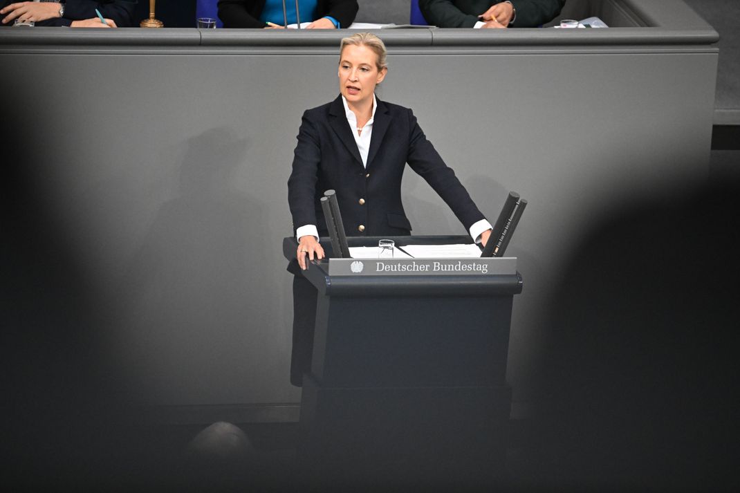 Alice Weidel (AfD) hielt die erste Rede der Generaldebatte.