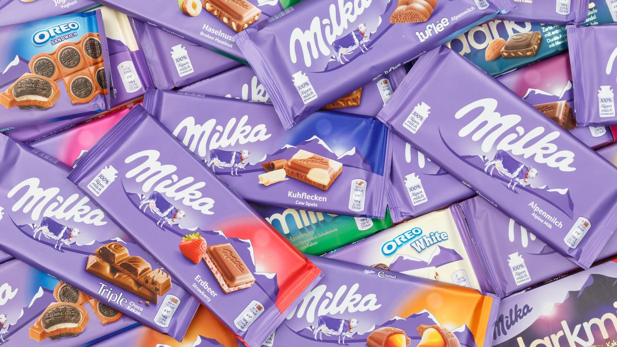 Milka chocolate chocolates different types variety background