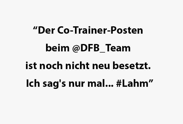 
                <strong>Lahm-Rücktritt: So reagiert das Netz</strong><br>
                Hansi Flick steigt beim DFB auf - wird Philipp Lahm etwa der "Co" von Joachim Löw? 
              