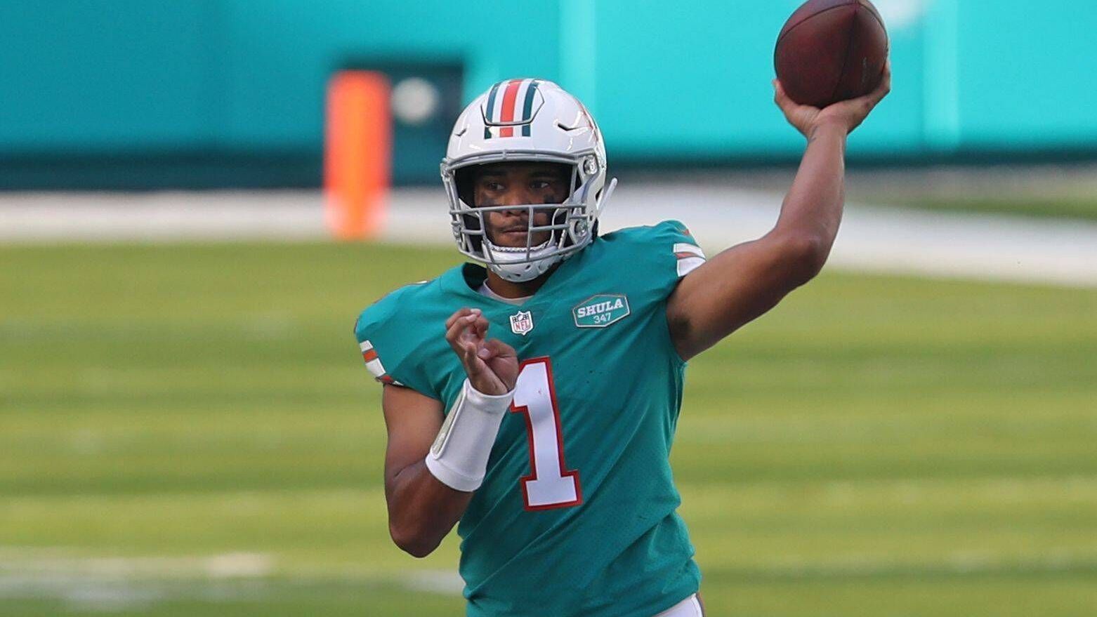 <strong>Tua Tagovailoa (Miami Dolphins)</strong><br>Spiele: 64<br>Touchdowns: 100<br>Interceptions: 44<br>TD/Int-Ratio: 2,27