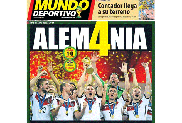 
                <strong>El Mundo (Spanien)</strong><br>
                Die spanische Tageszeitung "Mundo" steckt ihre Kreativität in die Schlagzeile. 
              