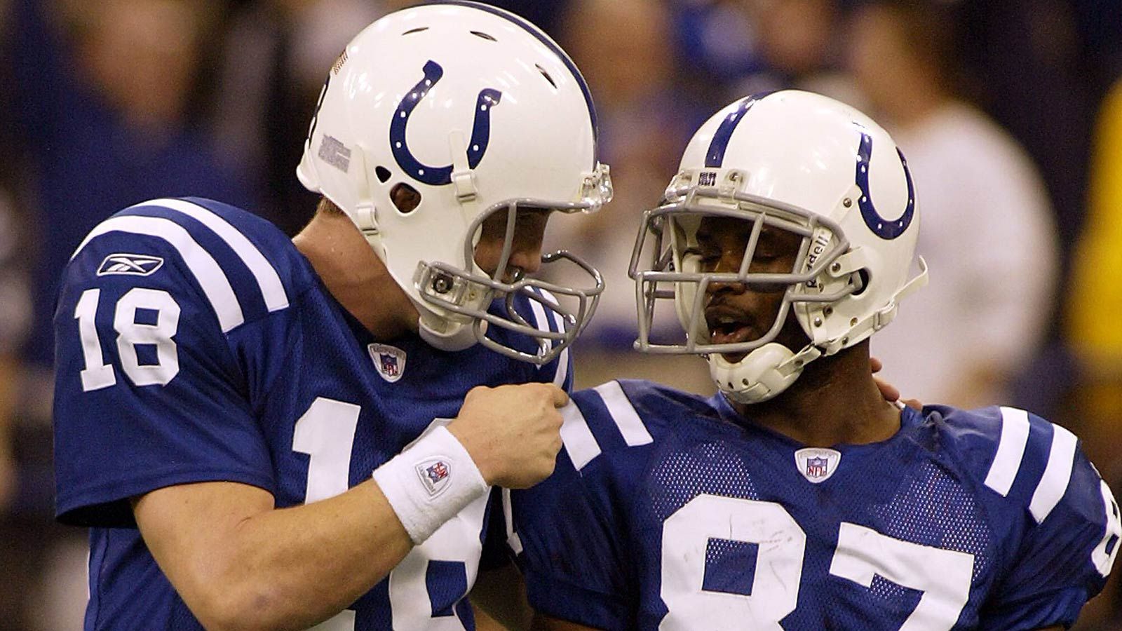 
                <strong>Platz 5 (geteilt): Peyton Manning und Reggie Wayne</strong><br>
                &#x2022; 76 Touchdowns<br>&#x2022; Indianapolis Colts (2001 bis 2011)<br>
              