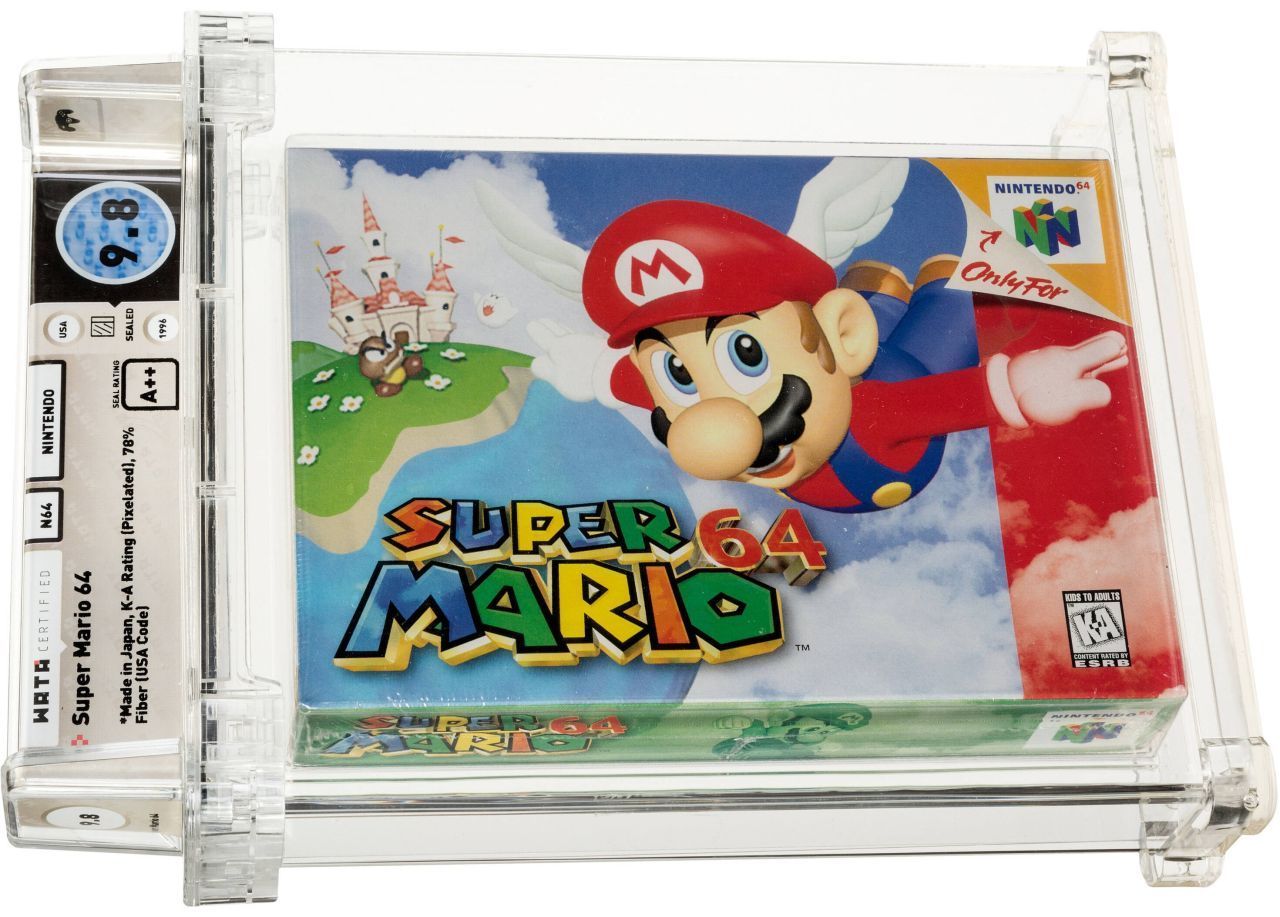 Eine verschweißte Kopie von "Super Mario 64" für Nintendo 64 aus dem Jahr 1996 brachte bei einer Auktion 1,3 Millionen Euro ein.