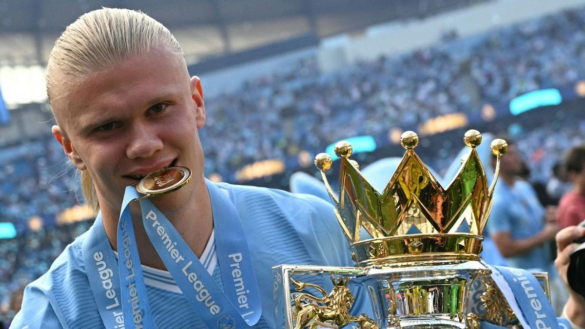 Erling Haaland beim Titelgewinn im Sommer