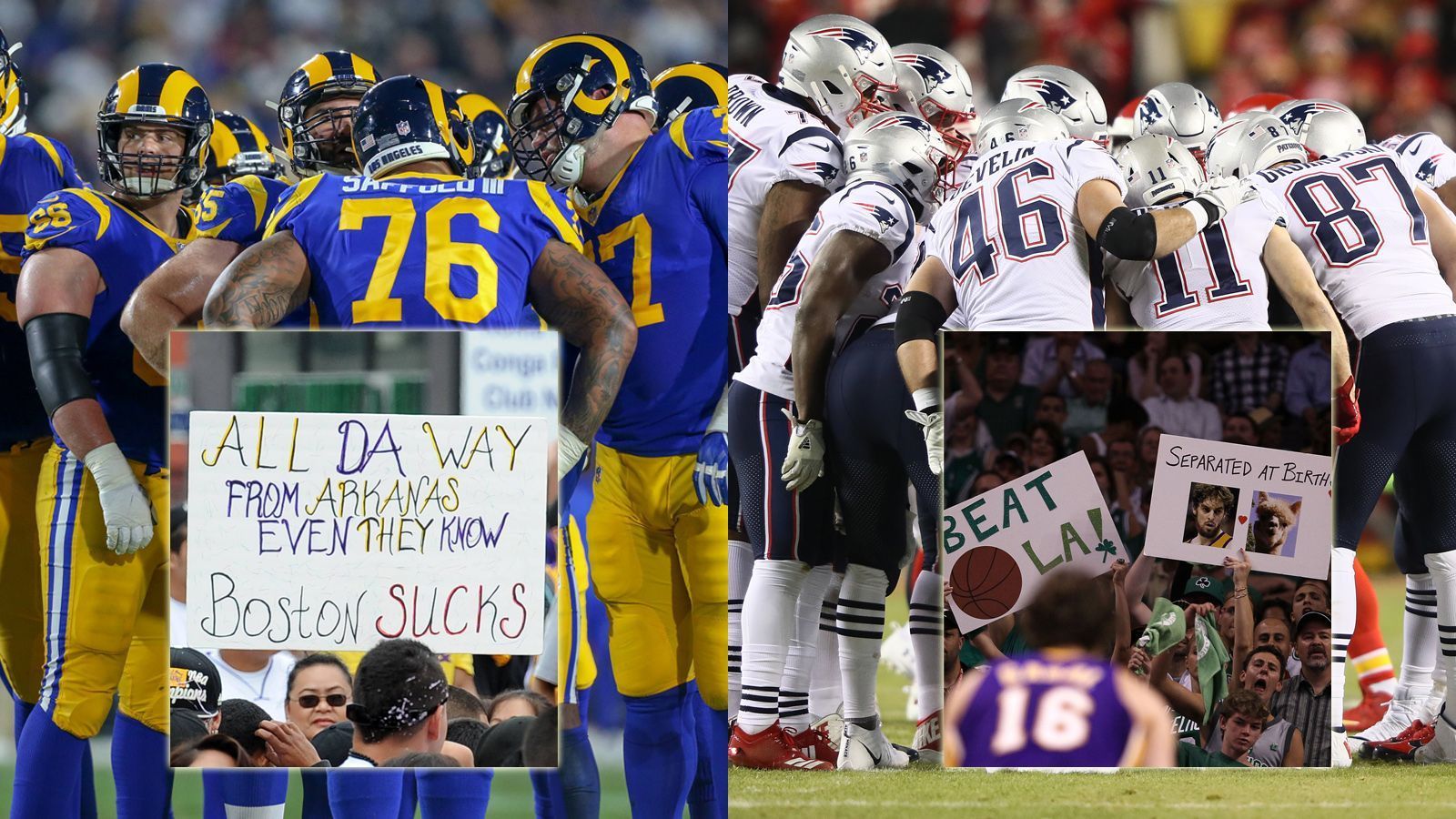 
                <strong>Boston vs. Los Angeles: Die historische Rivalität der beiden Sport-Metropolen</strong><br>
                Wenn die New England Patriots im Super Bowl auf die Los Angeles Rams treffen (am 3. Februar ab 22:45 Uhr live auf ProSieben und ran.de), kommt es zum 13. Aufeinandertreffen in einem Endspiel zwischen Teams aus Boston und Los Angeles. Die beiden Sportstädte verbindet eine lange Rivalität, die es schon seit den 60er-Jahren gibt und im Basketball ihren Ursprung hat. 2018 schwappte die Sport-Fehde bereits auf die MLB über, mit den Playoffs jetzt auch auf die NFL. ran.de erklärt die Rivalität zwischen den Metropolen.
              