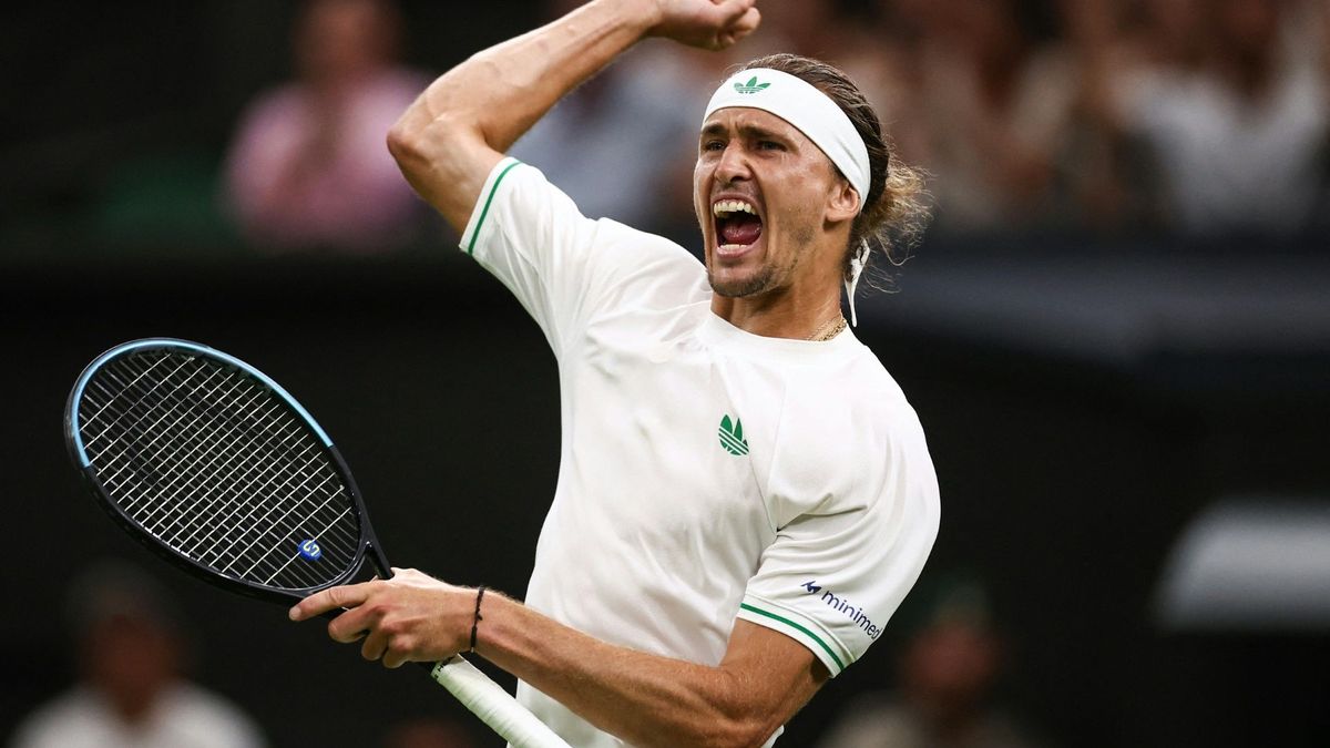 Alexander Zverev jubelt nach dem zweiten Satz
