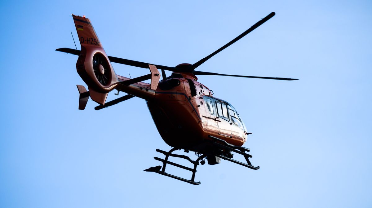 Ein Hubschrauber der Luftrettung.