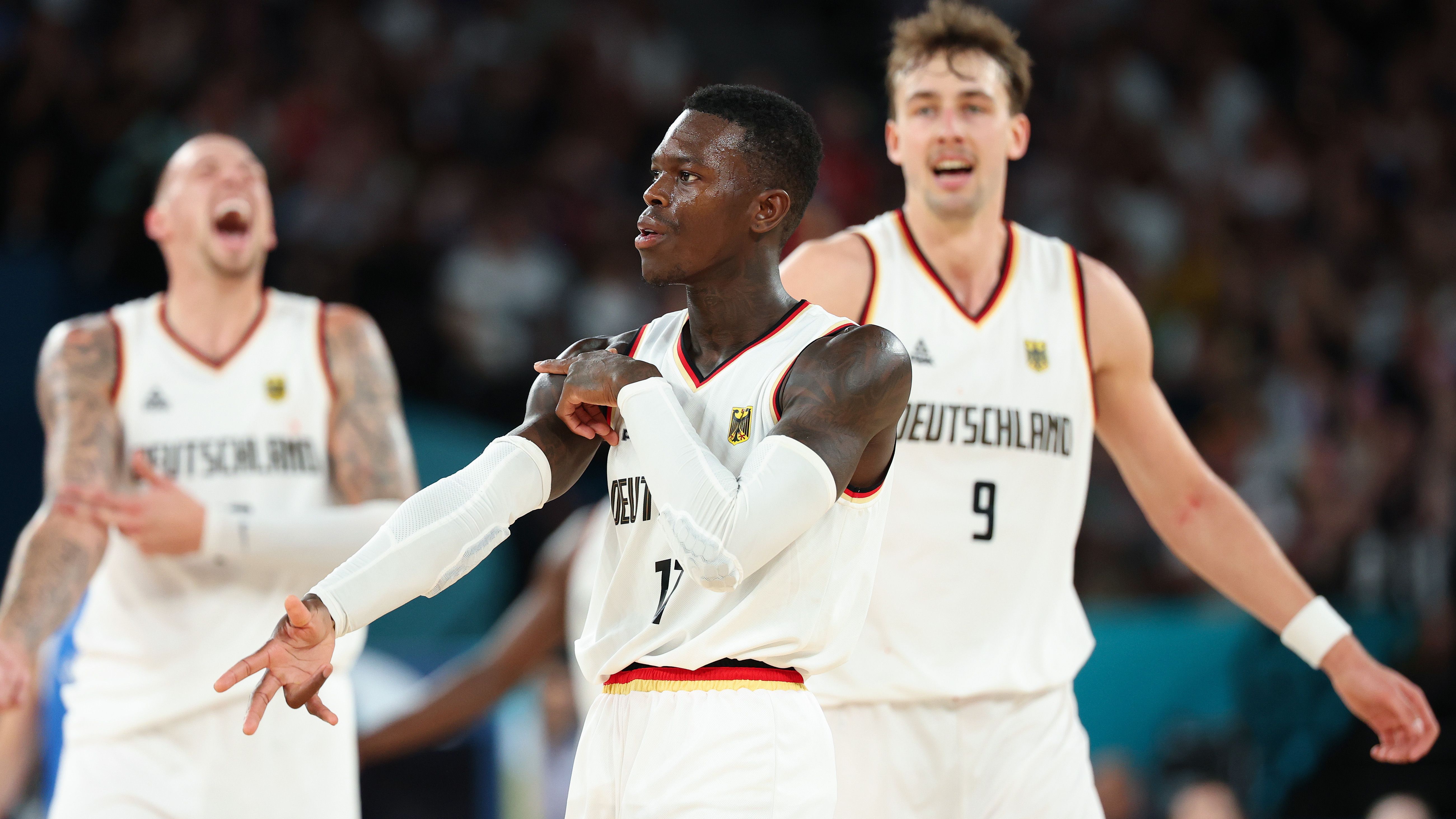 <strong>Olympia 2024: Die besten Bilder des elften Tages</strong><br>Eis in den Adern! Die deutschen Basketballer um Dennis Schröder stehen im Halbfinale.