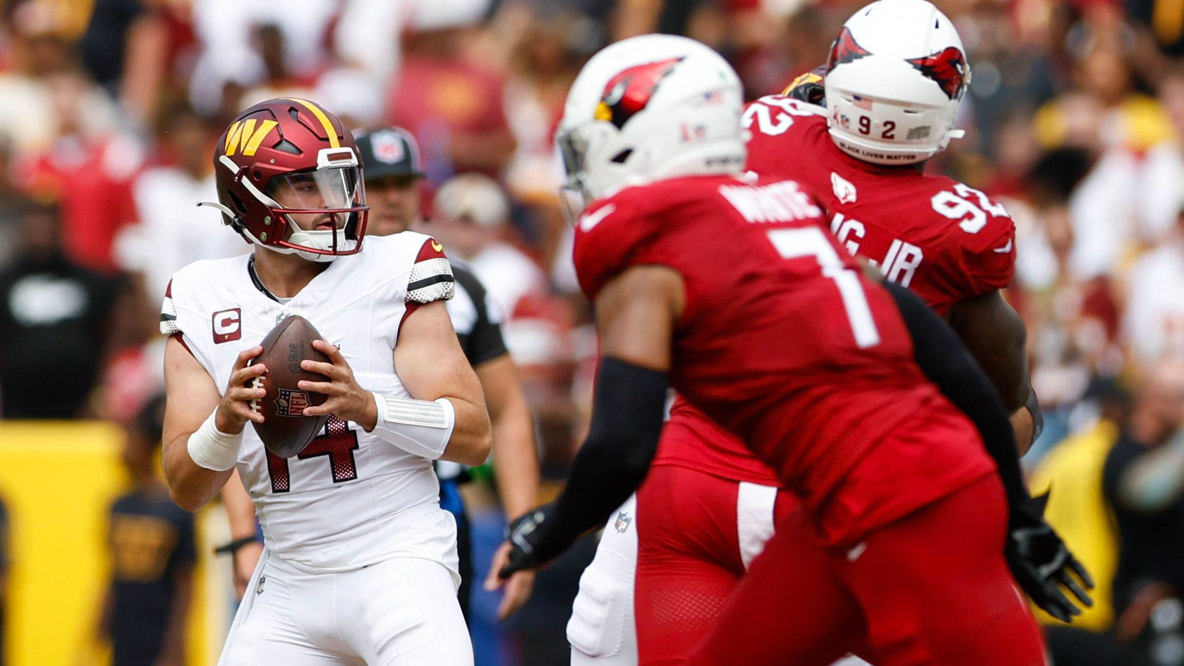 <strong>Platz 8 (geteilt) - Washington Commanders</strong><br> Letzter Sieg in Woche 1: 2023 gegen die Arizona Cardinals (20:16)