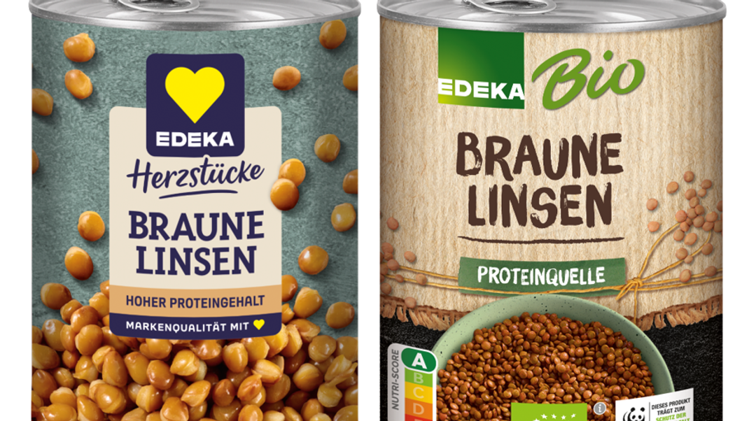 Die "Edeka Bio Braune Linsen“ und "Edeka Herzstücke Braune Linsen“ in 400-Gramm-Dosen 