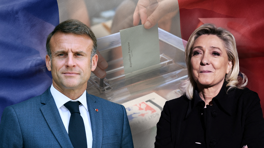 Nach ersten Hochrechnungen erreichen die Rechtsnationalen um Marine Le Pen (rechts) den ersten Platz.&nbsp;