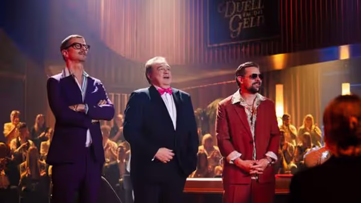 "Das Duell um die Geld" 2024 - Staffel 3: Neue Folgen mit Joko Winterscheidt, Oliver Kalkofe, Klaas Heufer-Umlauf (v.l.n.r.)