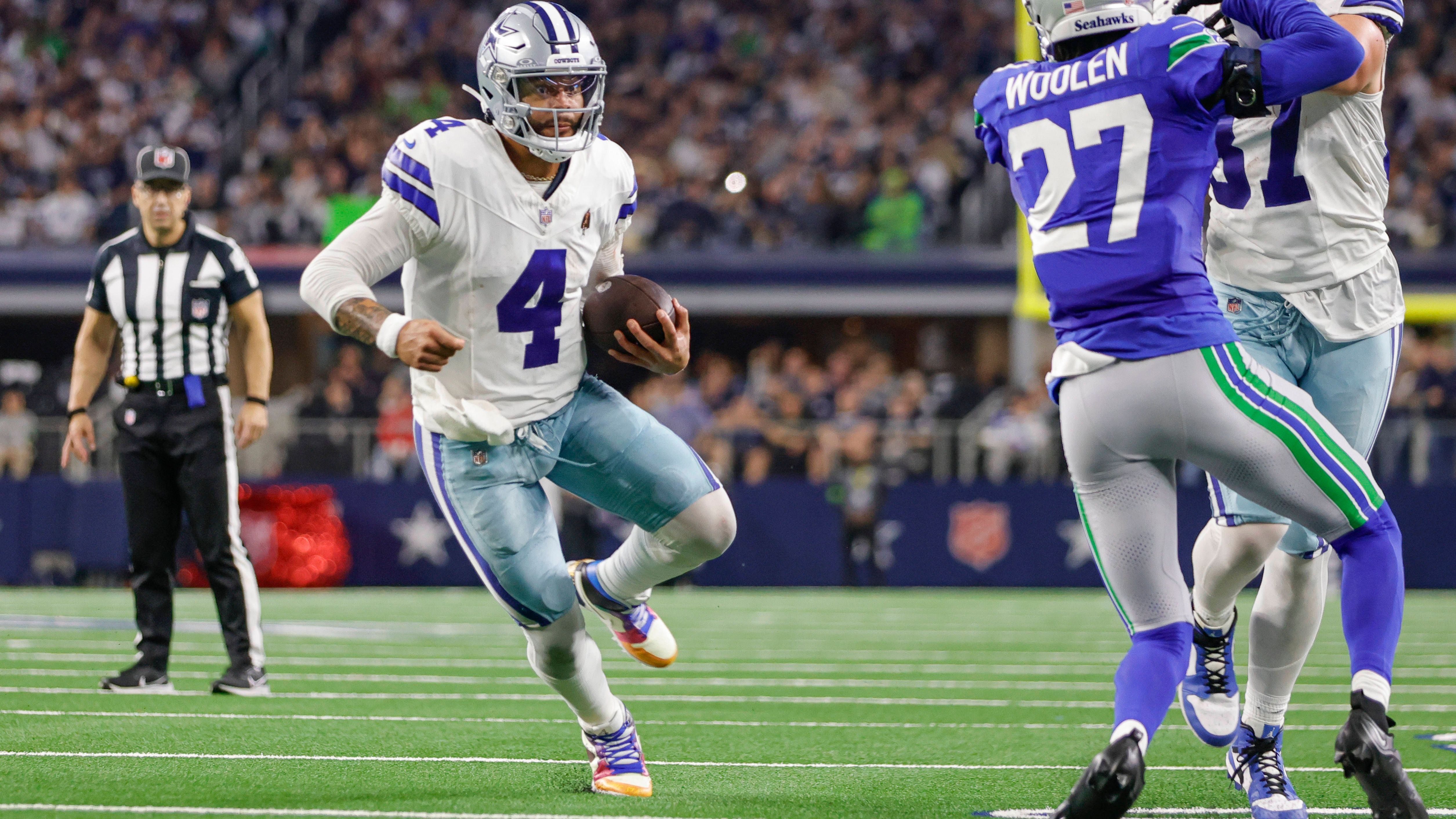 <strong>Gewinner: Dak Prescott (Dallas Cowboys)</strong><br>War es am Anfang der Saison noch so, dass die Defense die Dallas Cowboys zu Siegen getragen hat, steht auf dem 41:35 gegen die Seattle Seahawks ganz fett der Name Dak Prescott.&nbsp;