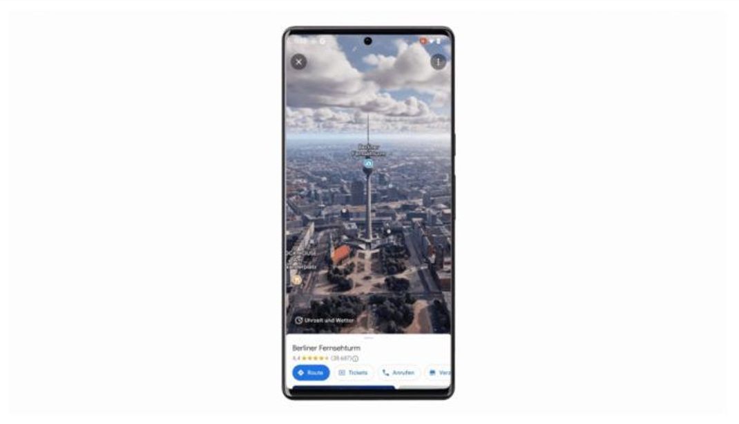 Immersive Ansicht des Berliner Fernsehturms von Google Maps
