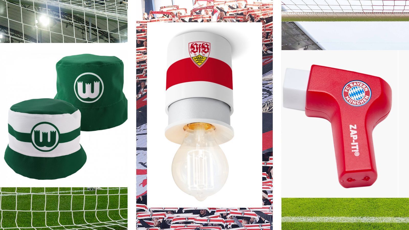 
                <strong>Das sind die skurrilsten Fanartikel der Bundesligavereine </strong><br>
                Wer braucht schon ein Trikot, wenn man auch eine Deckenleuchte mit dem Emblem des Lieblingsklubs haben kann? Die Fanshops der Bundesligisten bieten so einige kuriose Fanartikel. ran zeigt, wer den Vogel abschießt. (Stand: 29. April 2023)
              