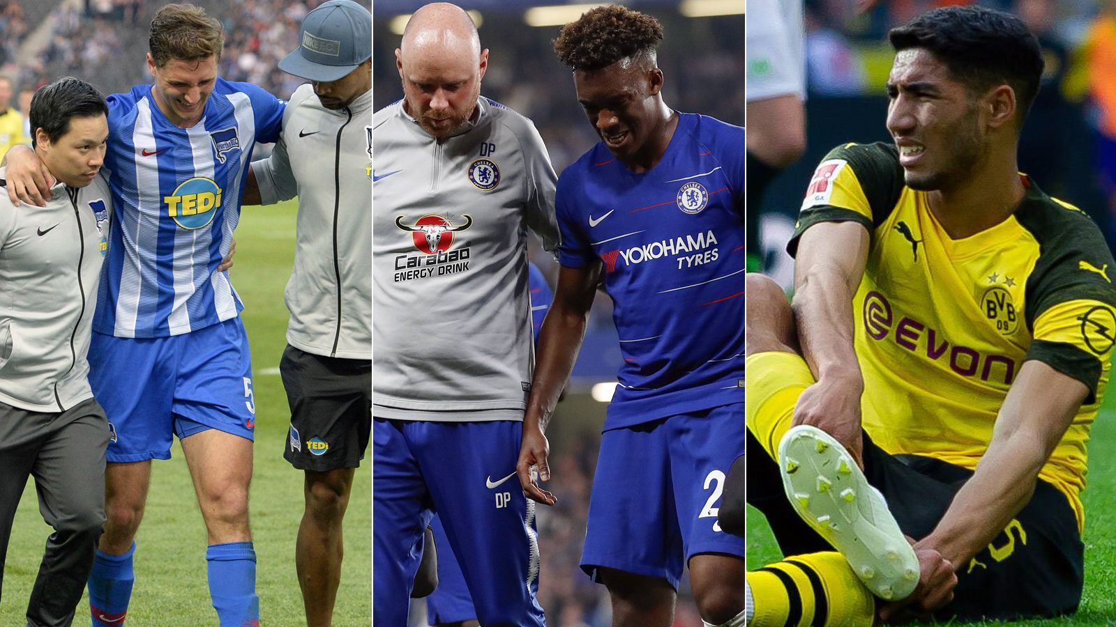 
                <strong>Verletzt! Für diese Stars ist die Saison 2018/19 vorzeitig zu Ende</strong><br>
                Nun hat es auch Callum Hudson-Odoi (Mi.) erwischt. Der Chelsea-Jungstar fällt verletzungsbedingt bis zum Ende der laufenden Saison aus. ran.de zeigt weitere große Namen in Europas Topligen, für die aufgrund einer Verletzung die Saison 2018/19 vorzeitig zu Ende ist. (Stand: 23. April 2019)
              