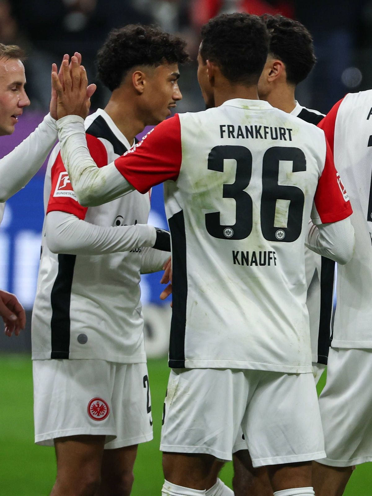 Fußball 1. Bundesliga - Eintracht Frankfurt - SV Werder Bremen am 23.11.2024 im Deutsche Bank Park in Frankfurt Jubel, Torjubel, Torschuetze, Torschütze Mario Götze Goetze Gotze (Frankfurt 27) jube...