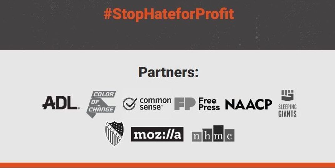 Alle Partner der Initiative #StopHateforProfit auf einen Blick.