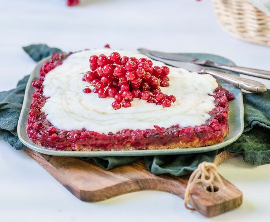 Johannisbeerkuchen mit griechischen Joghurt - Das Rezept