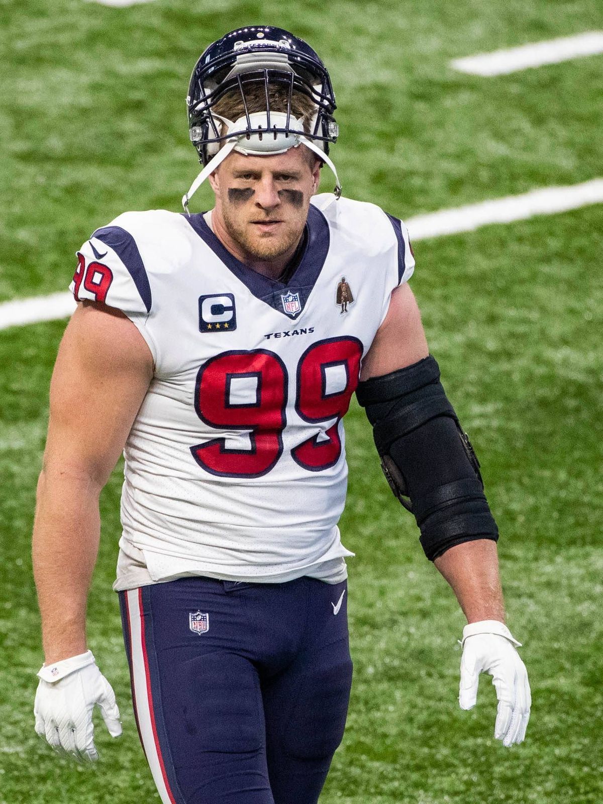 NFL, American Football Herren, USA Houston Texans at Indianapolis Colts Dec 20, 2020; Indianapolis, Indiana, USA; Houston Texans defensive end J.J. Watt (99) during warmups before the game against ...