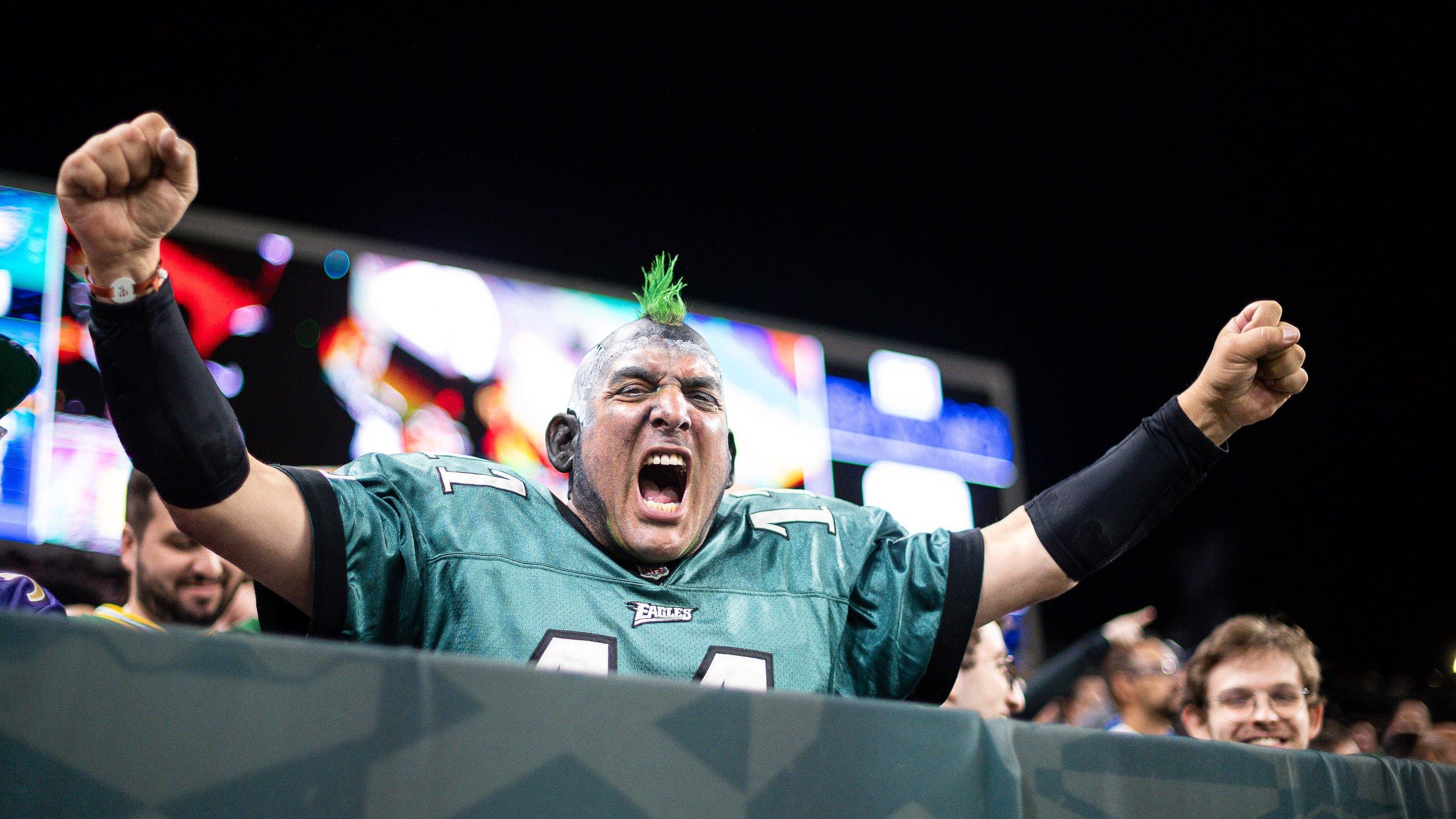 <strong>Philly-Iro</strong><br>Doch auch die Eagles sind in Brasilien keine Unbekannten, wie dieser Hardcore-Philly-Fan zeigt.