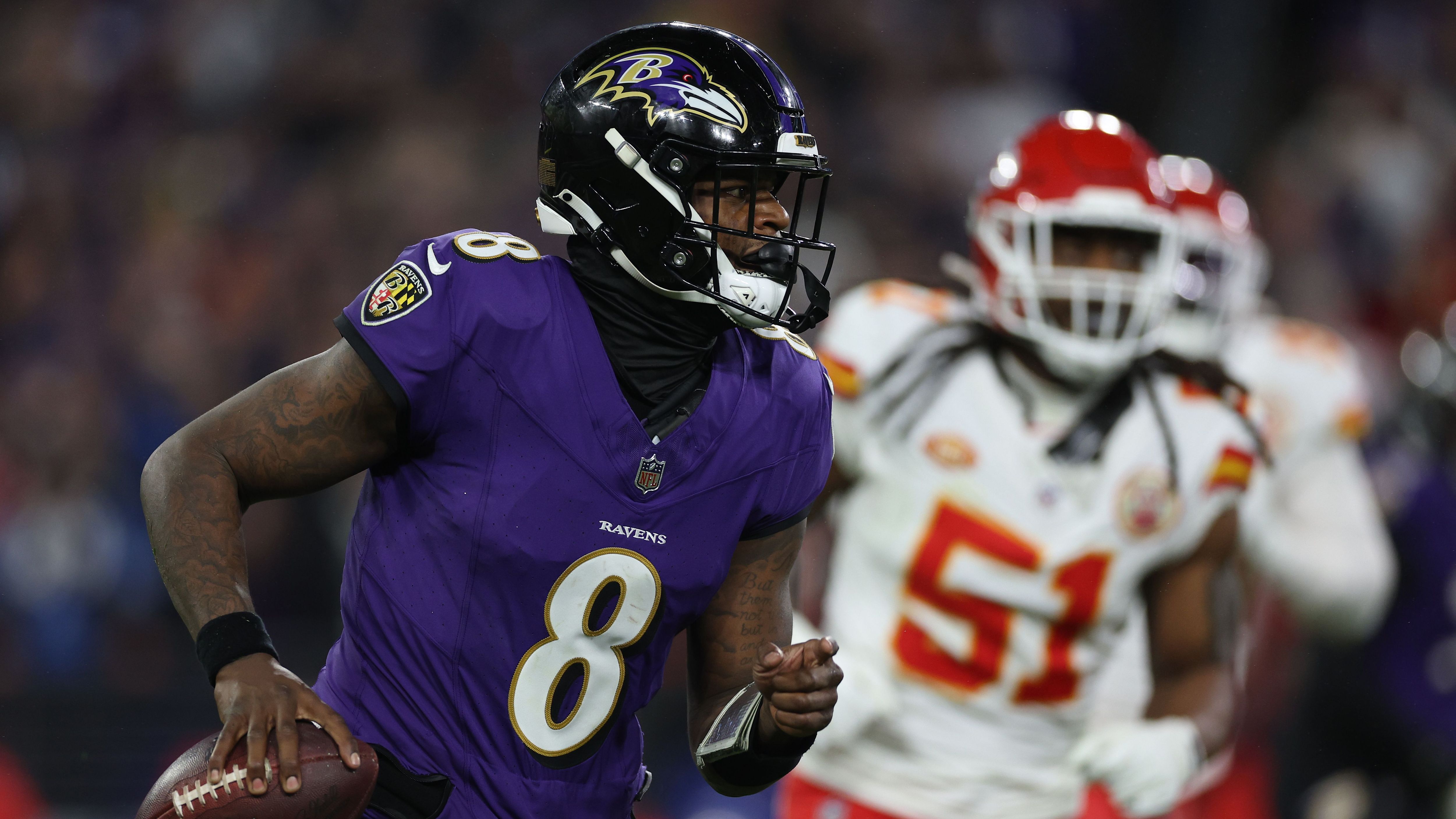 <strong>Baltimore Ravens</strong><br>Quarterback: Lamar Jackson<br>Running Back: Derrick Henry<br>Wide Receiver: Zay Flowers, Rashod Bateman, Nelson Agholor<br>Tight End: Mark Andrews