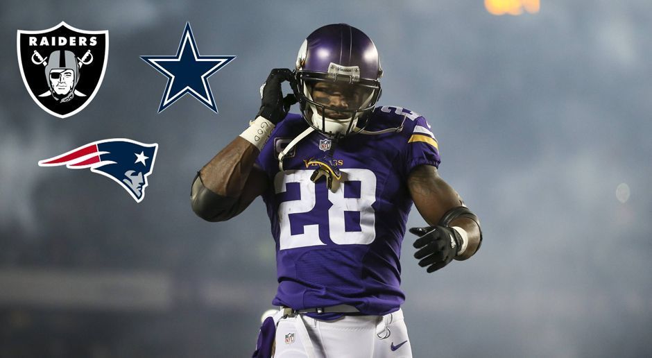 
                <strong>not available</strong><br>
                Nach zehn Jahren ist die Zeit von Running Back Adrian Peterson bei den Minnesota Vikings zu Ende. Oder etwa nicht? Die Franchise hat ihre Option zur Vertragsverlängerung jedenfalls nicht gezogen. Somit bleibt seine Zukunft unklar. Er wird Free Agent und kann sich so jedem Team der NFL anschließen. ran.de präsentiert die möglichen neuen Arbeitgeber des Star-Running Backs.
              