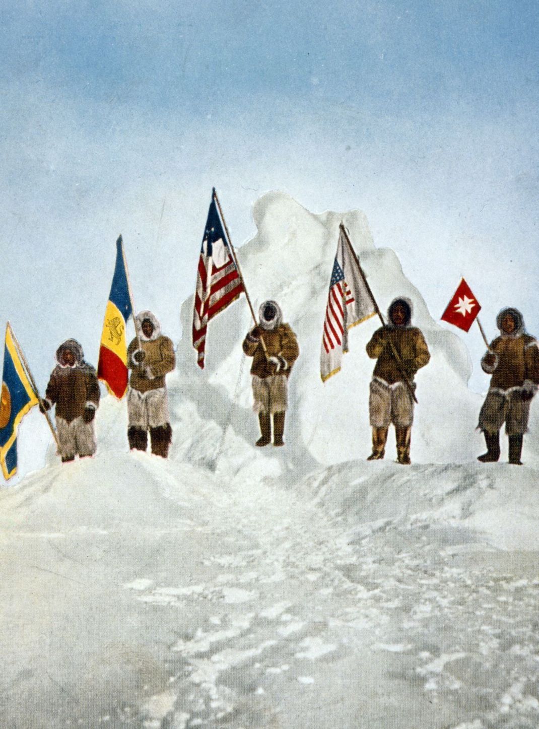 1909: Der US-Amerikaner Robert Peary (im Bild) behauptet, als erster Mensch am Nordpol gewesen zu sein. Doch sein Landsmann Frederick Cook will schon ein Jahr früher den Pol entdeckt haben.