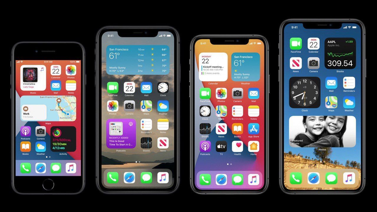 So sehen die neuen Widgets in iOS 14 auf dem iPhone-Homescreen aus. Widgets können in unterschiedlichen Größen kommen - man kann sie sogar auf den Home Screen ziehen - ein lang gewünschtes Feature. Über Smart Stack kann man sich die wichtigsten Widgets auf die gleiche Stelle auf den Homescreen holen.