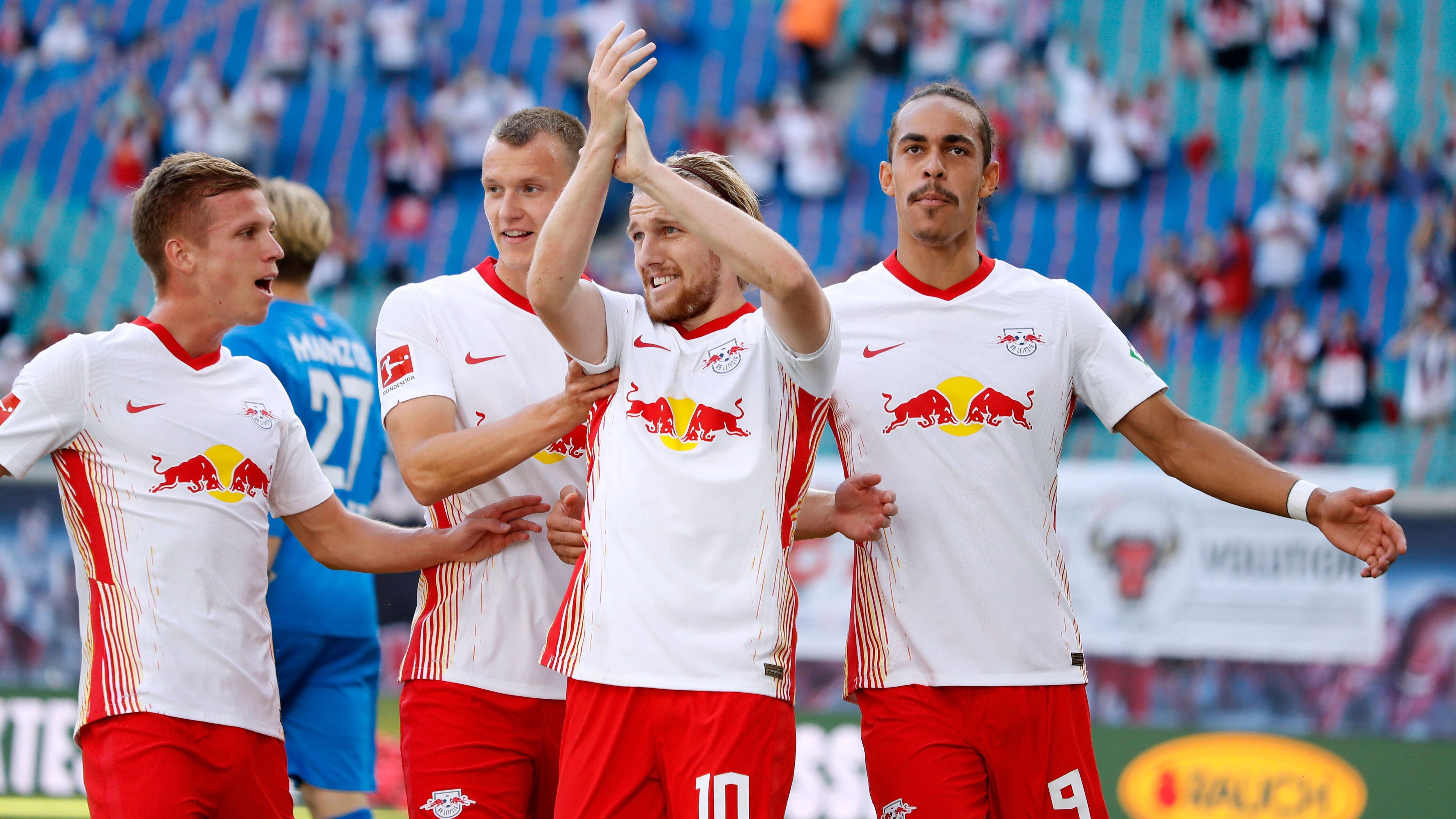 
                <strong>RB Leipzig (neun Spieler)</strong><br>
                &#x2022; Marcel Halstenberg, Lukas Klostermann (beide Deutschland) -<br>&#x2022; Marcel Sabitzer, Konrad Laimer (beide Österreich) -<br>&#x2022; Peter Gulasci, Willi Orban (beide Ungarn) -<br>&#x2022; Dani Olmo (Spanien) -<br>&#x2022; Yussuf Poulsen (Dänemark) -<br>&#x2022; Emil Forsberg (Schweden)<br>
              