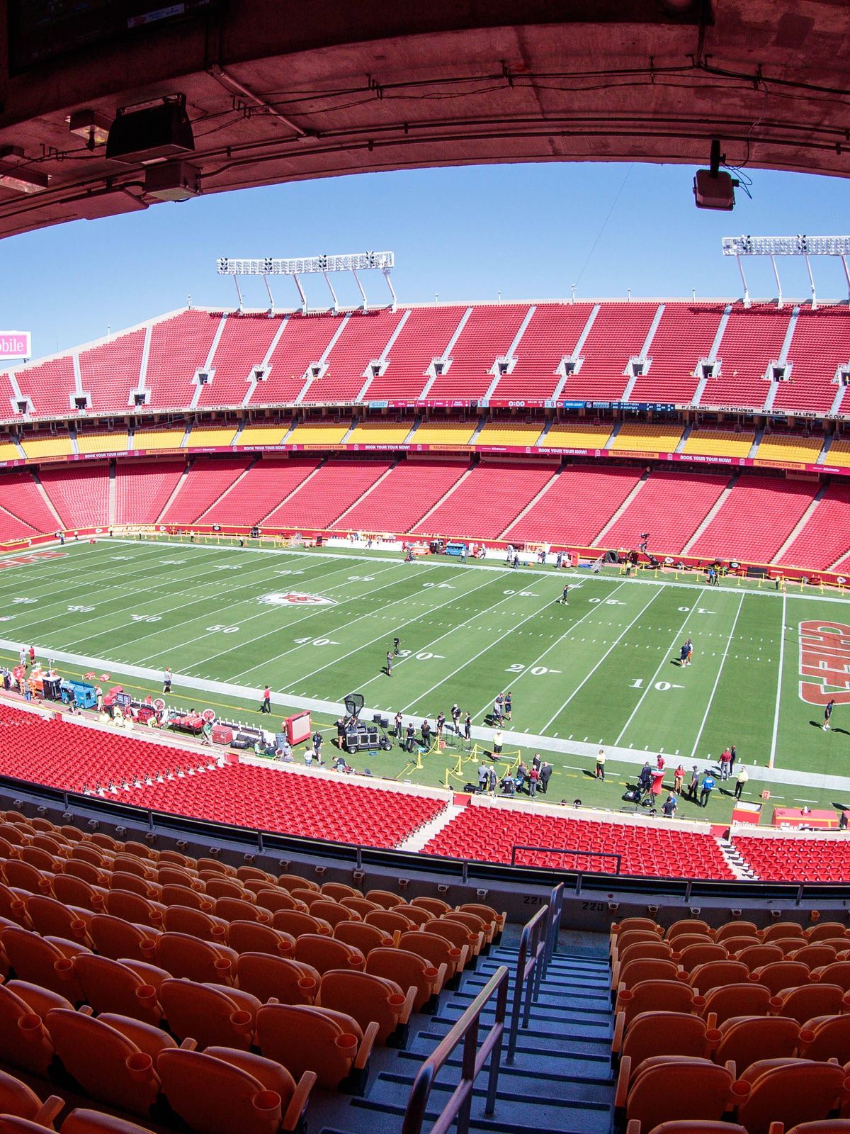 KANSAS CITY, MO - SEPTEMBER 24: Empty stadium prior to the game between the Kansas City Chiefs and the Chicago Bears on September 24th, 2023 at GEHA Field at Arrowhead Stadium in Kansas City, Misso...