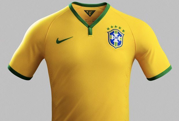 
                <strong>Nahaufnahme</strong><br>
                Das brasilianische Jersey ist traditionell überwiegend in gelb gehalten mit grünen Rändern am Kragen und an den Ärmeln
              