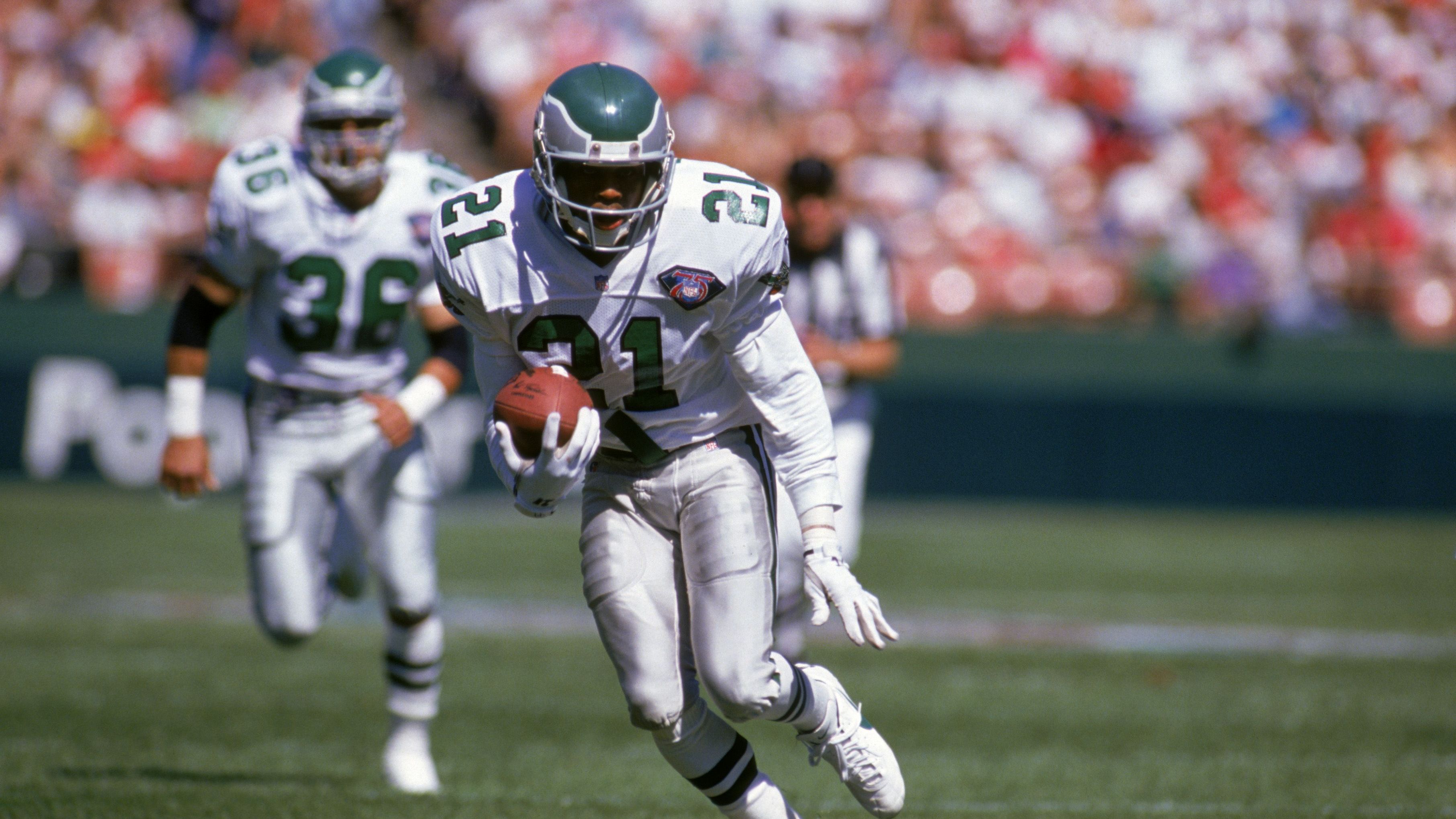 <strong>Eric Allen</strong><br>- Position: Cornerback<br>- Teams: Philadelphia Eagles (1988 - 1994), New Orleans Saints (1995 - 1997), Oakland Raiders (1998 - 2001)<br>- Größte Erfolge: 1x First-team All-Pro, 2x Second-team All-Pro, 6x Pro Bowl