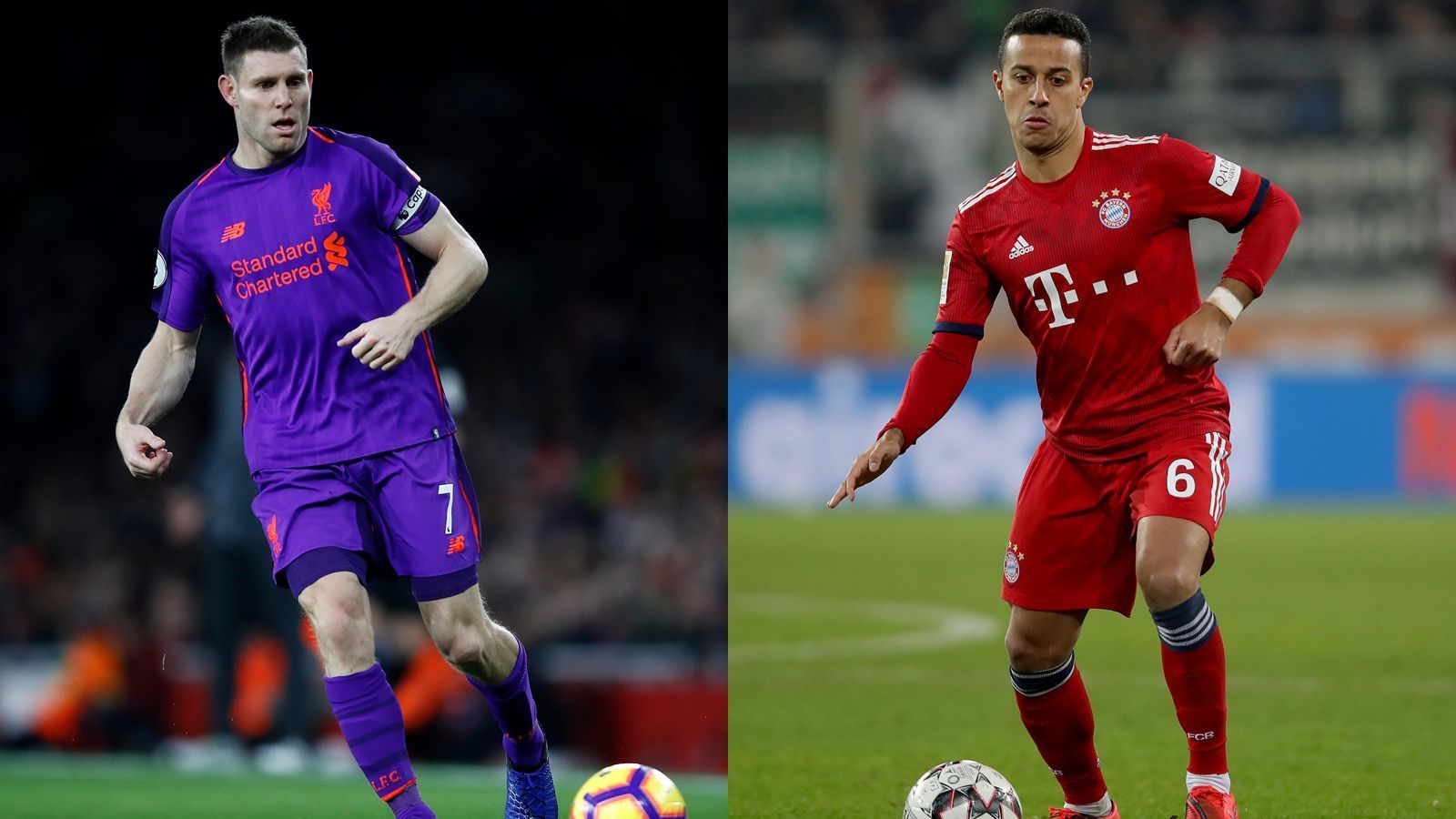 
                <strong>Mittelfeld: James Milner vs. Thiago</strong><br>
                Fußballerisch zählt Thiago zu den besten Spielern des FC Bayern München. Er ist das Herzstück der Offensive, stark am Ball, spielt zudem geniale Pässe und hat einen guten Blick für die Mitspieler. Allerdings leistet er sich auch unnötige Ballverluste und ist nachlässig in der Defensive. Der englische Nationalspieler James Milner ist er der Typ "Arbeiter" auf dem Fußballplatz. Physisch ist er Thiago überlegen und bringt sich auch besser in die Defensivarbeit mit ein. Trotzdem kann es in diesem Duell nur einen Sieger geben - Thiago. Zwischenstand: 5:3 Bayern   
              