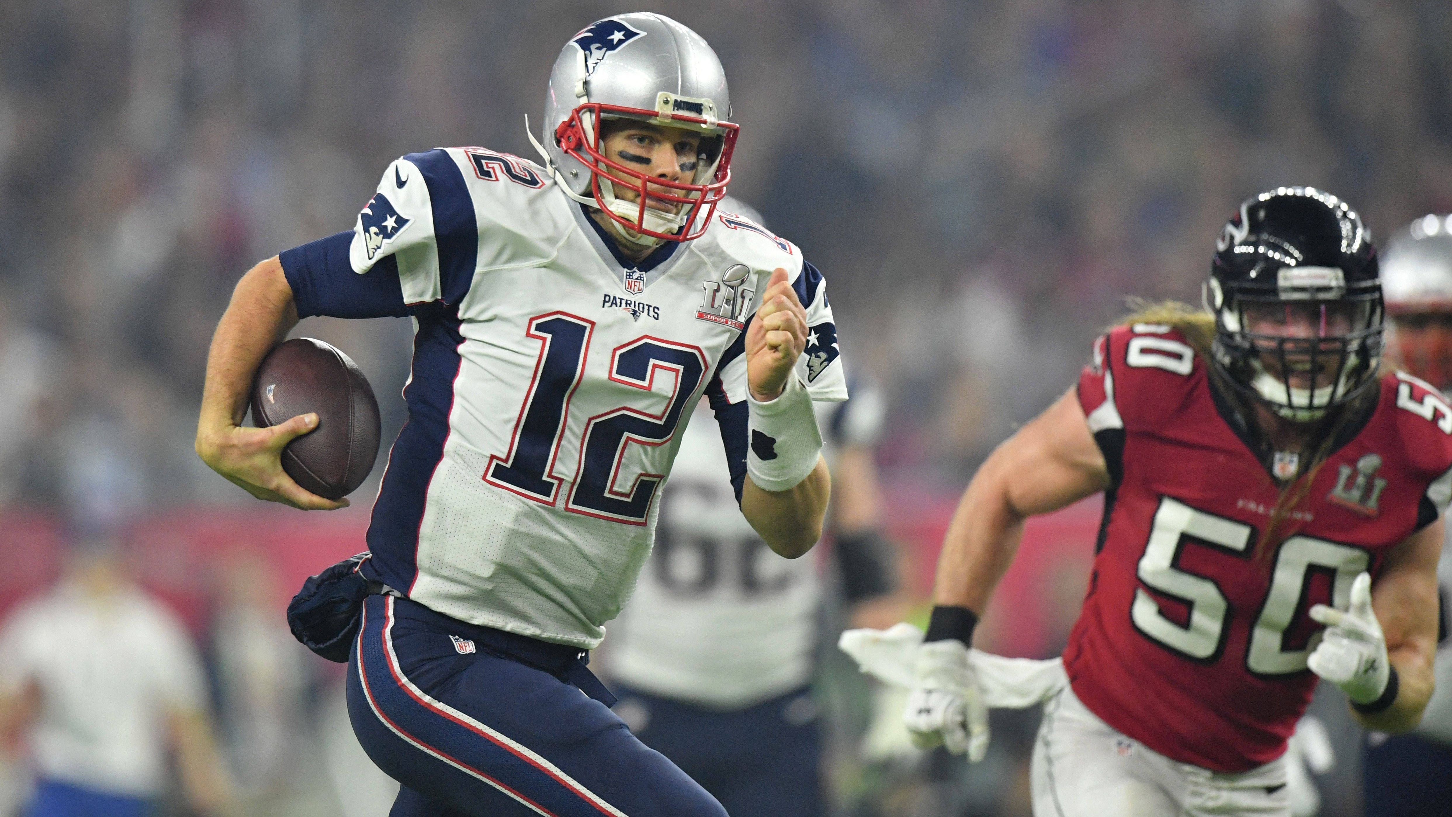 Team: New England Patriots<br>Letzter All-Pro-Quarterback: Tom Brady<br>Jahr: 2017