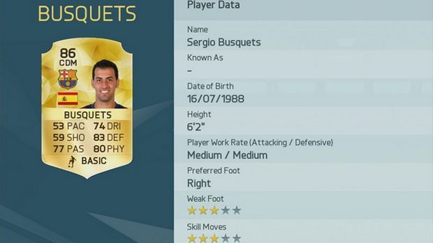 
                <strong>Sergio Busquets</strong><br>
                Spielerwert: 86 (+1) - Sergio Busquets. Vorheriger Gesamtwert: 85.
              