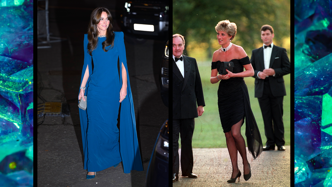 Das "Revenge Dress" von Kates Schwiegermama Lady Diana (rechts) schrieb Modegeschichte. Hat Kate jetzt ihre eigene Interpretation des Rachekleids getragen?