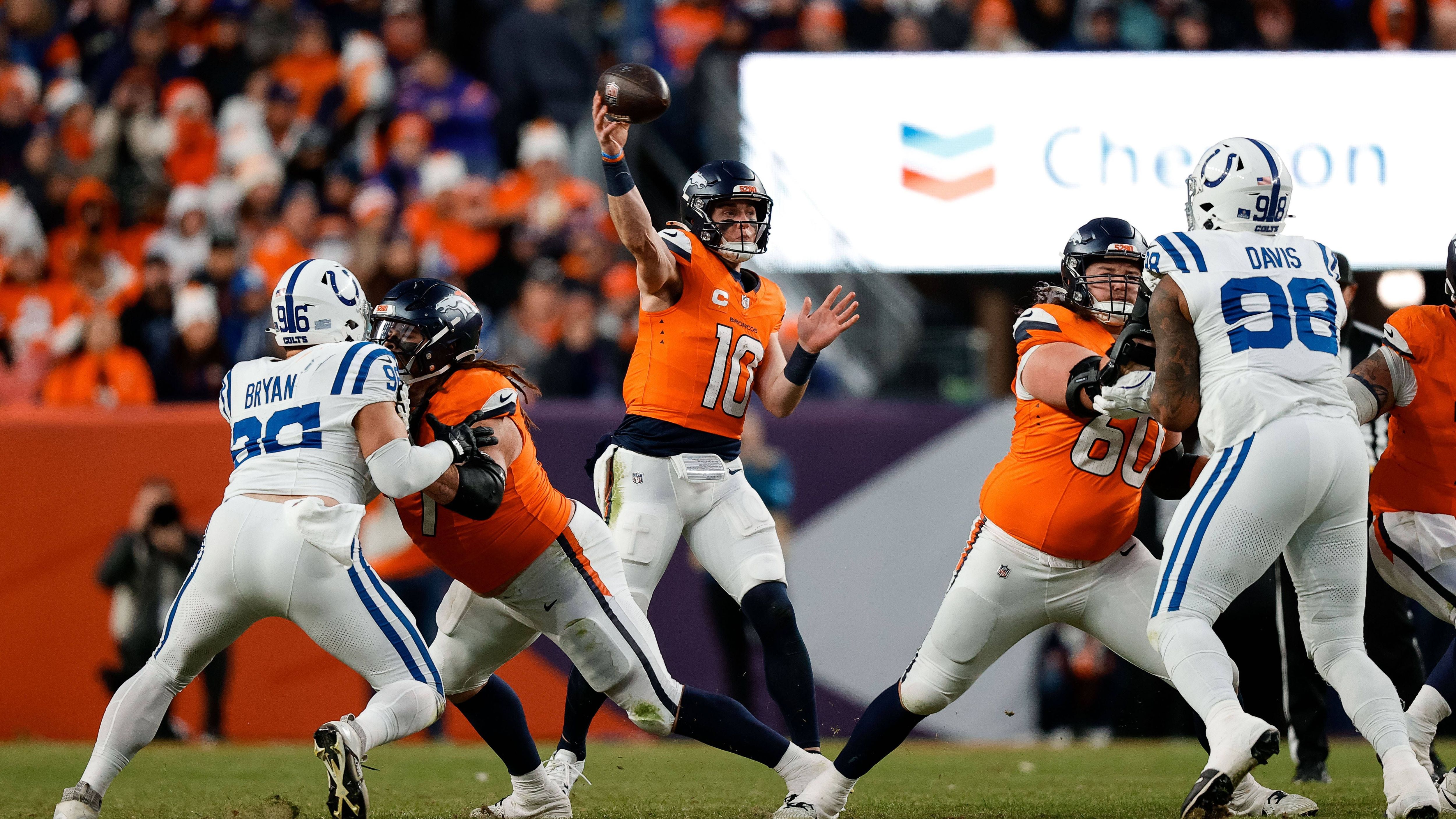 <strong>Denver Broncos</strong><br>Kurios: Die Broncos haben zwar offiziell die Werbelizenz für Mexiko, ihre einzigen beiden international Games aber bestritten sie in London. Sie dürfte man daher 2025 eher in Mexiko-Stadt sehen anstatt in Berlin.