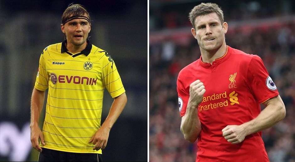 
                <strong>Linker Verteidiger: Schmelzer vs. Milner</strong><br>
                Während Marcel Schmelzer gelernter linker Verteidiger ist, wurde James Milner von Klopp vor dieser Saison vom zentralen Mittelfeld auf die linke Seite versetzt und erhält dort in der Regel den Vorzug vor Alberto Moreno. Milner ist torgefährlicher als Schmelzer (bereits vier Tore in zehn Premier-League-Einsätzen), der Dortmunder ist dafür ein echter Dauerbrenner: 2010/11 verpasste er keine einzige Bundesliga-Minute. Beide haben ihre Stärke im Zweikampf und gewinnen mehr als 50 Prozent ihrer Duelle.
              