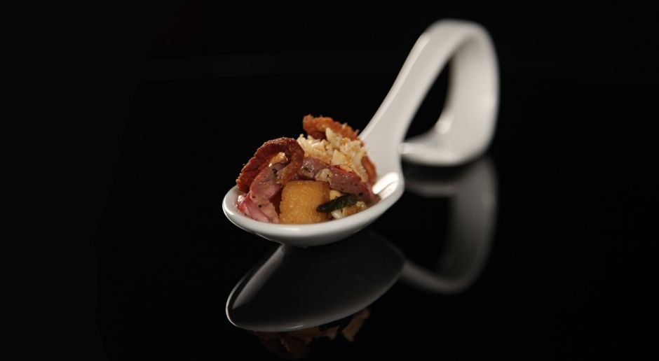 Rezept: Entenbrust mit karamellisierter Erdnusspolenta