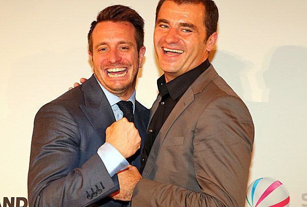 
                <strong>SAT.1 neuer TV-Partner von Sauerland Event</strong><br>
                Sichtlich gut gelaunt sind nach diesem Deal Kalle Sauerland (l.) und Zeljko Karajica (r.). "Ich denke, ein Marktanteil von bis zu 25 Prozent ist möglich. Wir sind der neue deutsche Boxsender", freut sich Karajica, der Geschäftsführer von ProSiebenSat1.
              